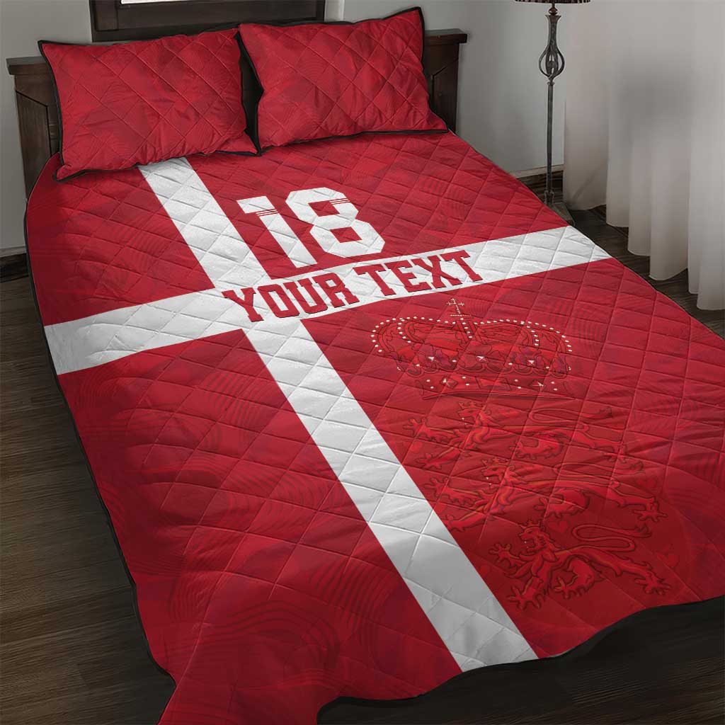Custom Denmark Football Quilt Bed Set Danish Dynamite Go Champion