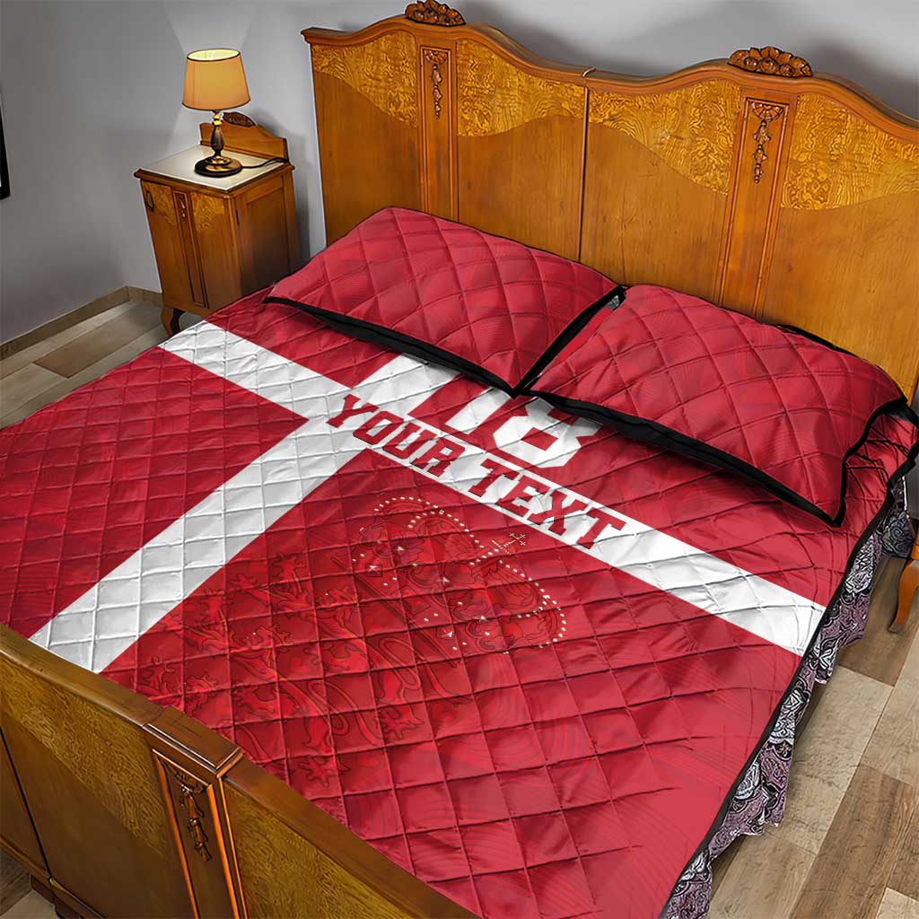 Custom Denmark Football Quilt Bed Set Danish Dynamite Go Champion