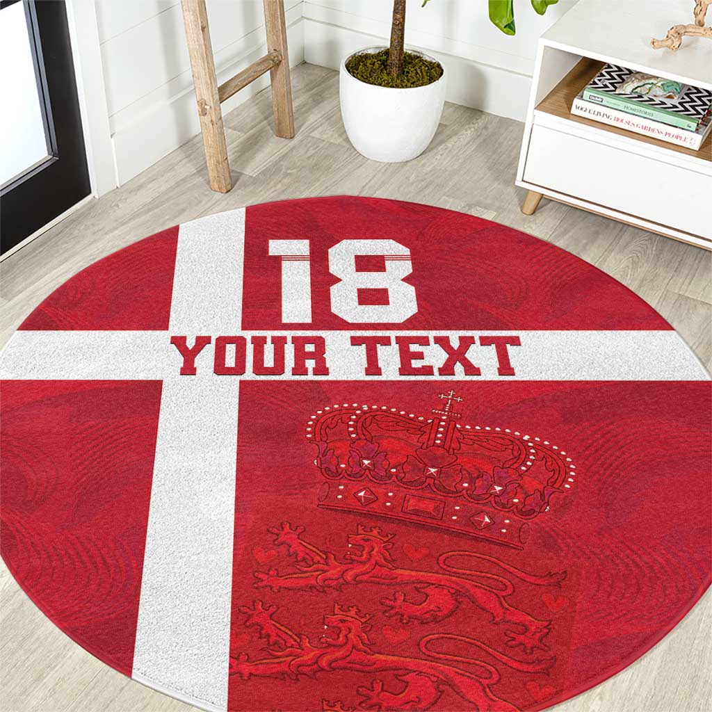 Custom Denmark Football Round Carpet Danish Dynamite Go Champion