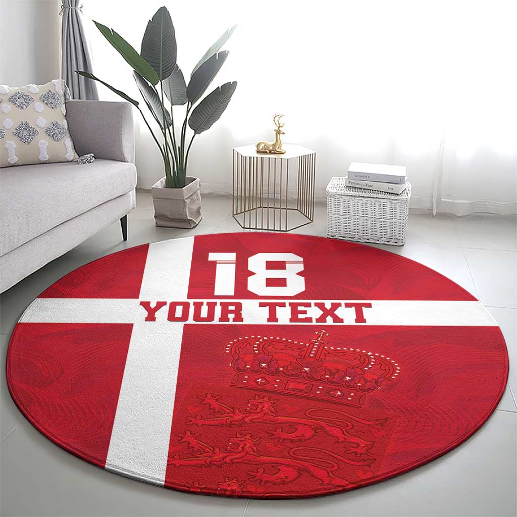 Custom Denmark Football Round Carpet Danish Dynamite Go Champion