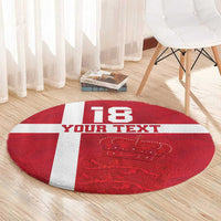 Custom Denmark Football Round Carpet Danish Dynamite Go Champion