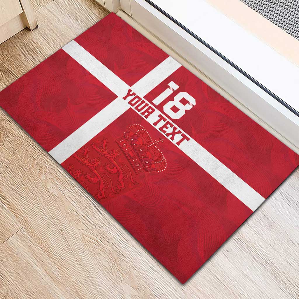 Custom Denmark Football Rubber Doormat Danish Dynamite Go Champion