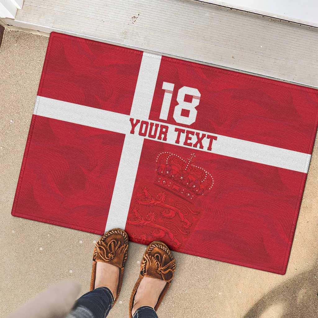 Custom Denmark Football Rubber Doormat Danish Dynamite Go Champion