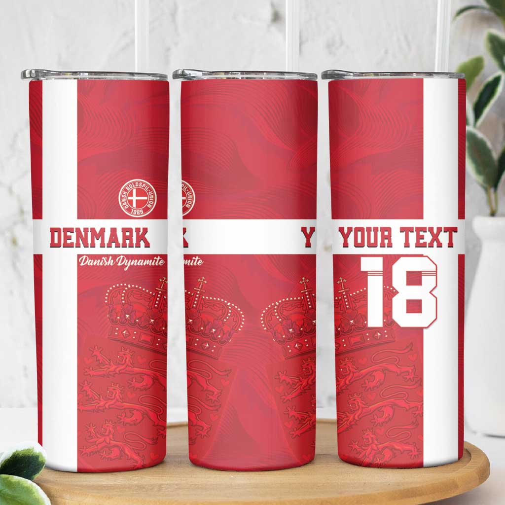 Custom Denmark Football Skinny Tumbler Danish Dynamite Go Champion