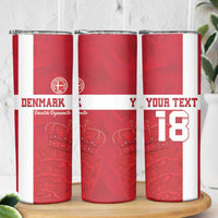 Custom Denmark Football Skinny Tumbler Danish Dynamite Go Champion