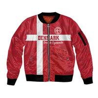 Custom Denmark Football Sleeve Zip Bomber Jacket Danish Dynamite Go Champion