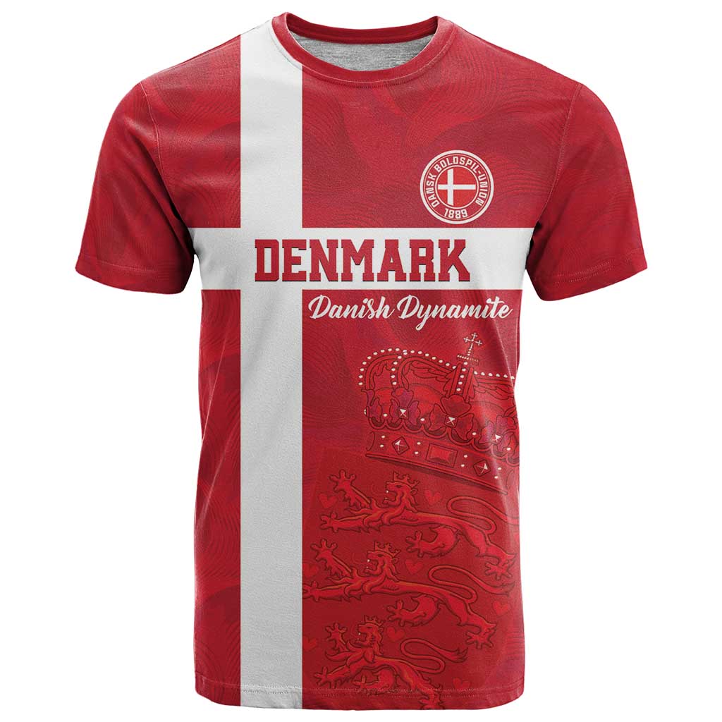 Custom Denmark Football T Shirt Danish Dynamite Go Champion