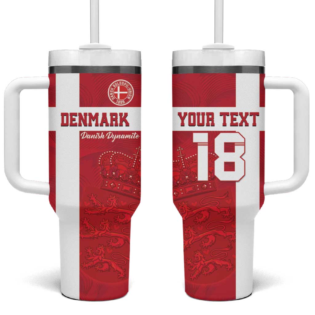 Custom Denmark Football Tumbler With Handle Danish Dynamite Go Champion