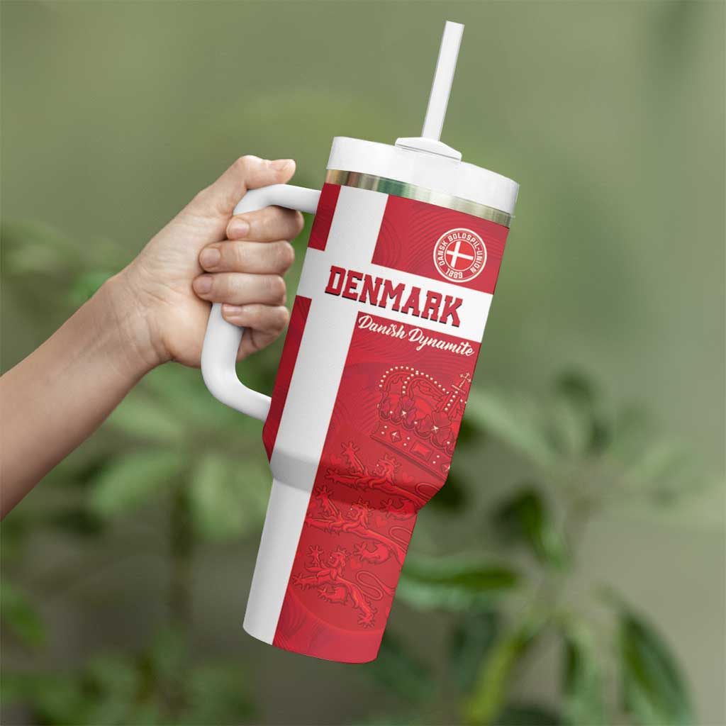 Custom Denmark Football Tumbler With Handle Danish Dynamite Go Champion