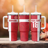 Custom Denmark Football Tumbler With Handle Danish Dynamite Go Champion