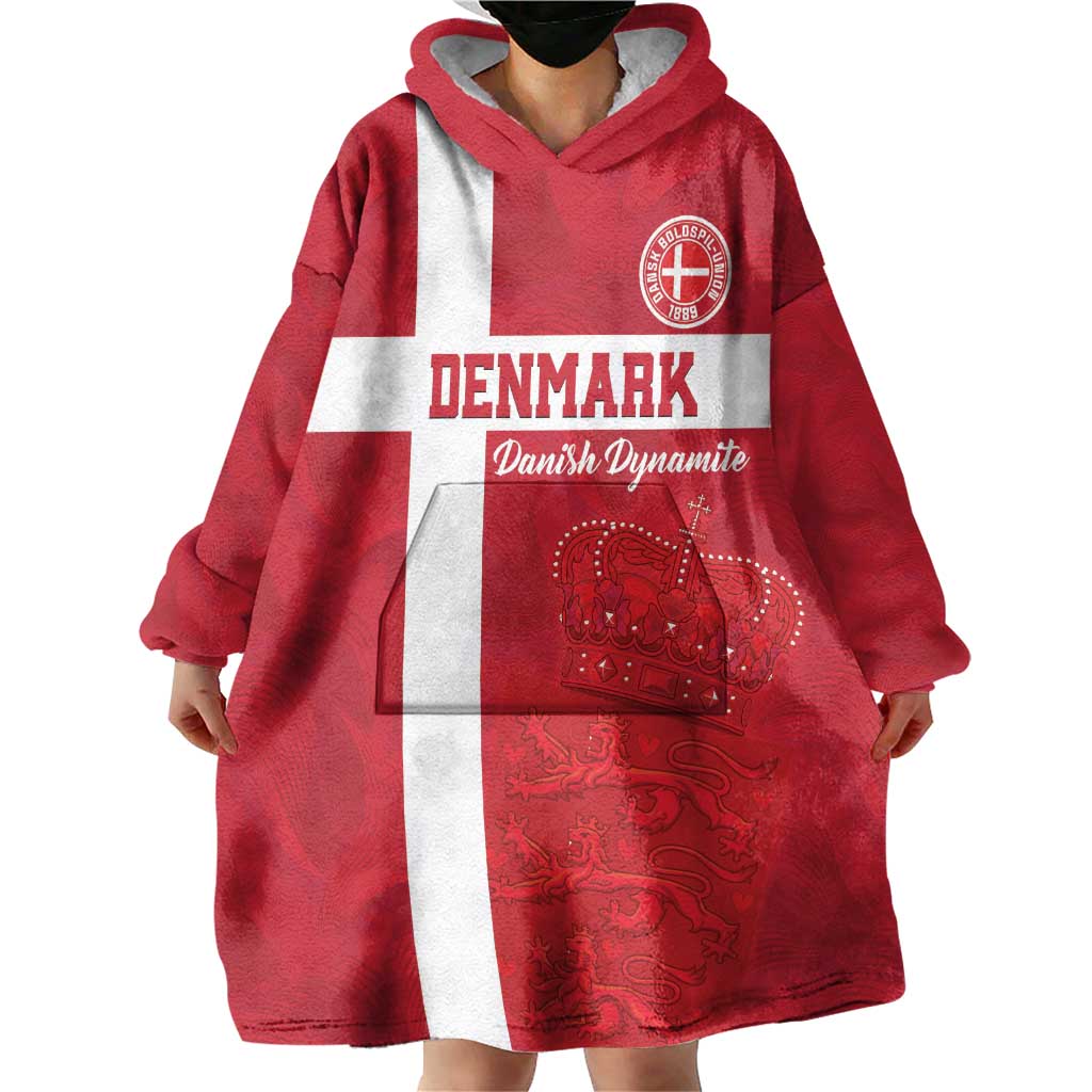 Custom Denmark Football Wearable Blanket Hoodie Danish Dynamite Go Champion