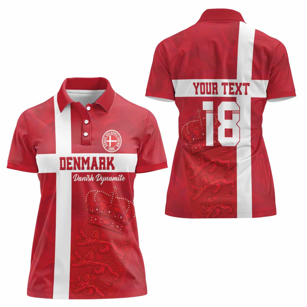 Custom Denmark Football Women Polo Shirt Danish Dynamite Go Champion