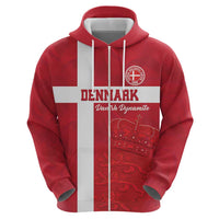 Custom Denmark Football Zip Hoodie Danish Dynamite Go Champion