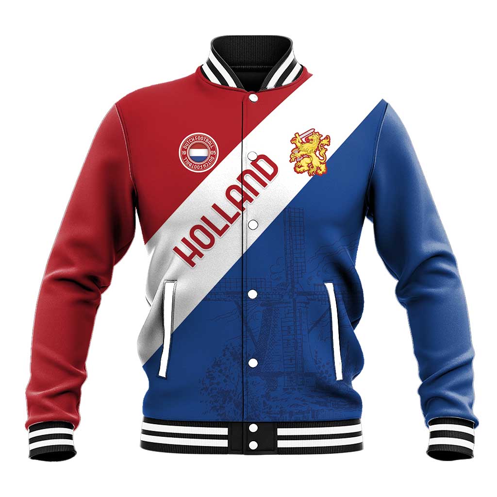 Custom Netherlands Football Baseball Jacket Come On Holland