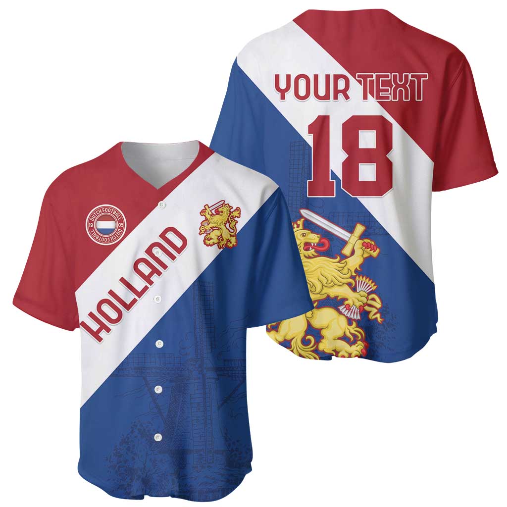 Custom Netherlands Football Baseball Jersey Come On Holland