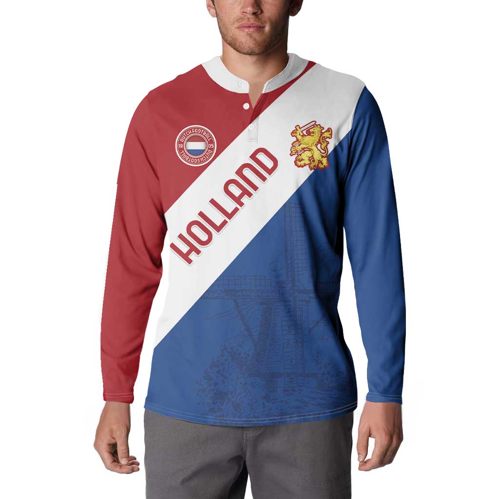 Custom Netherlands Football Button Sweatshirt Come On Holland