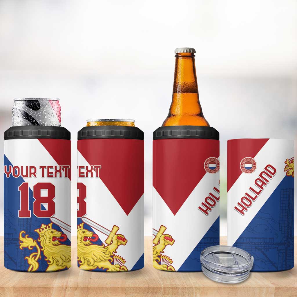 Custom Netherlands Football 4 in 1 Can Cooler Tumbler Come On Holland