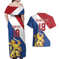 Custom Netherlands Football Couples Matching Off Shoulder Maxi Dress and Hawaiian Shirt Come On Holland