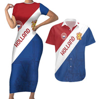 Custom Netherlands Football Couples Matching Short Sleeve Bodycon Dress and Hawaiian Shirt Come On Holland