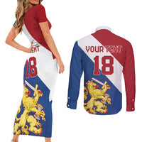Custom Netherlands Football Couples Matching Short Sleeve Bodycon Dress and Long Sleeve Button Shirt Come On Holland