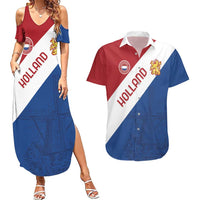 Custom Netherlands Football Couples Matching Summer Maxi Dress and Hawaiian Shirt Come On Holland
