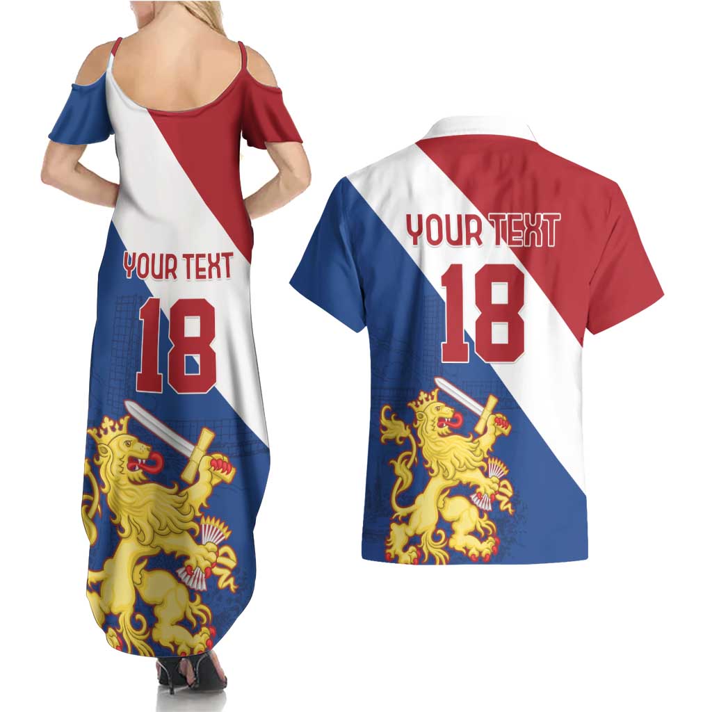 Custom Netherlands Football Couples Matching Summer Maxi Dress and Hawaiian Shirt Come On Holland