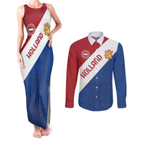 Custom Netherlands Football Couples Matching Tank Maxi Dress and Long Sleeve Button Shirt Come On Holland