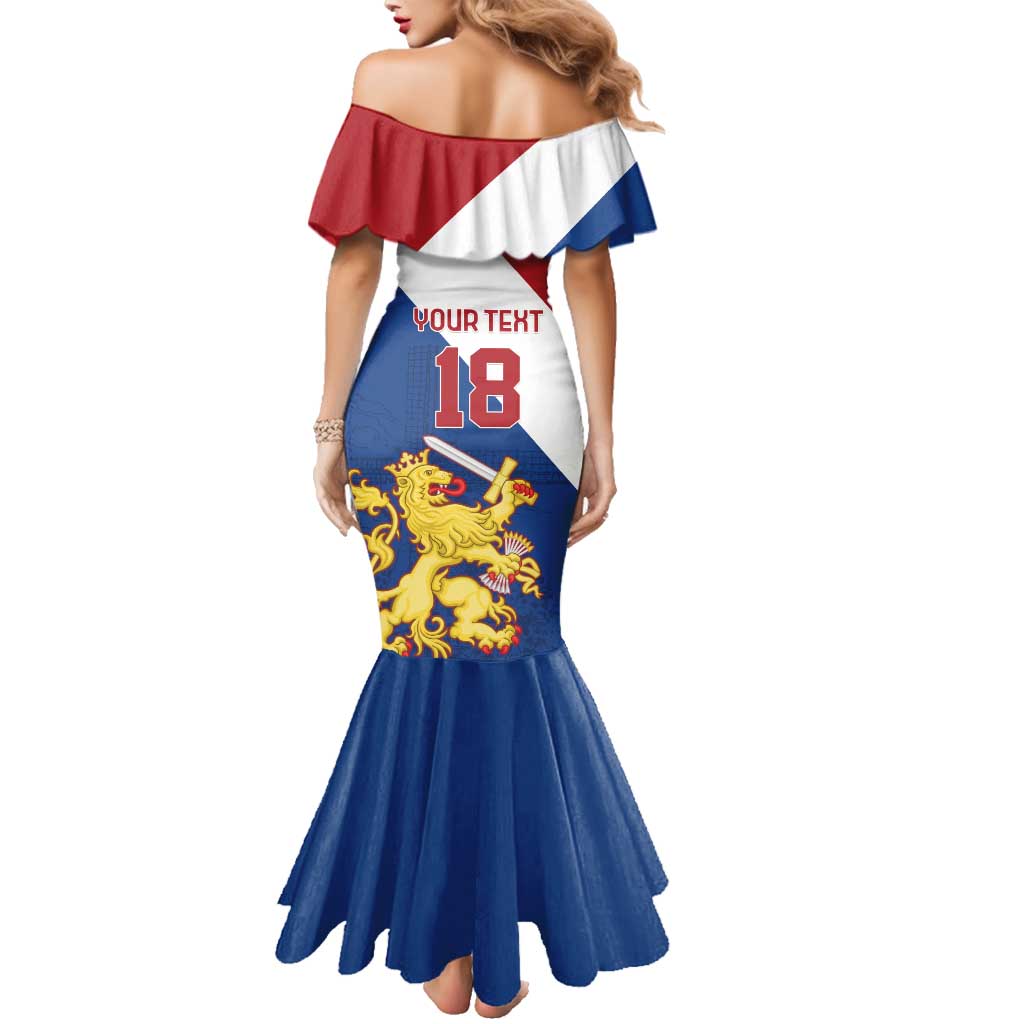Custom Netherlands Football Family Matching Mermaid Dress and Hawaiian Shirt Come On Holland