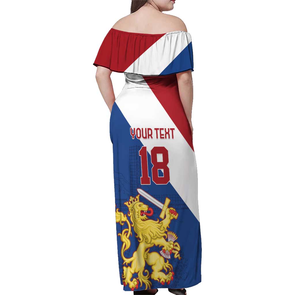 Custom Netherlands Football Family Matching Off Shoulder Maxi Dress and Hawaiian Shirt Come On Holland