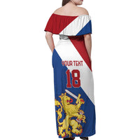 Custom Netherlands Football Family Matching Off Shoulder Maxi Dress and Hawaiian Shirt Come On Holland