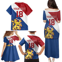 Custom Netherlands Football Family Matching Puletasi and Hawaiian Shirt Come On Holland