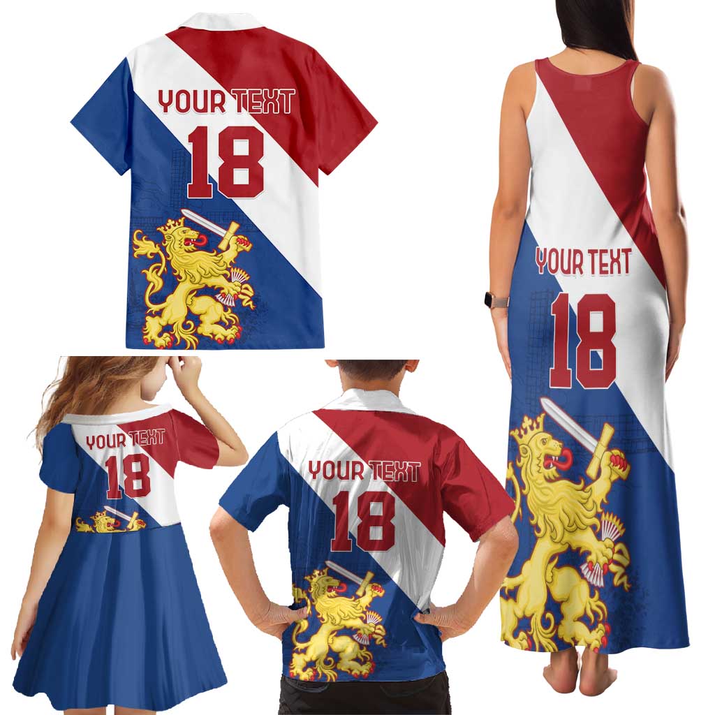 Custom Netherlands Football Family Matching Tank Maxi Dress and Hawaiian Shirt Come On Holland