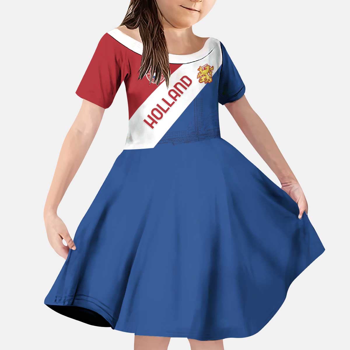 Custom Netherlands Football Kid Short Sleeve Dress Come On Holland