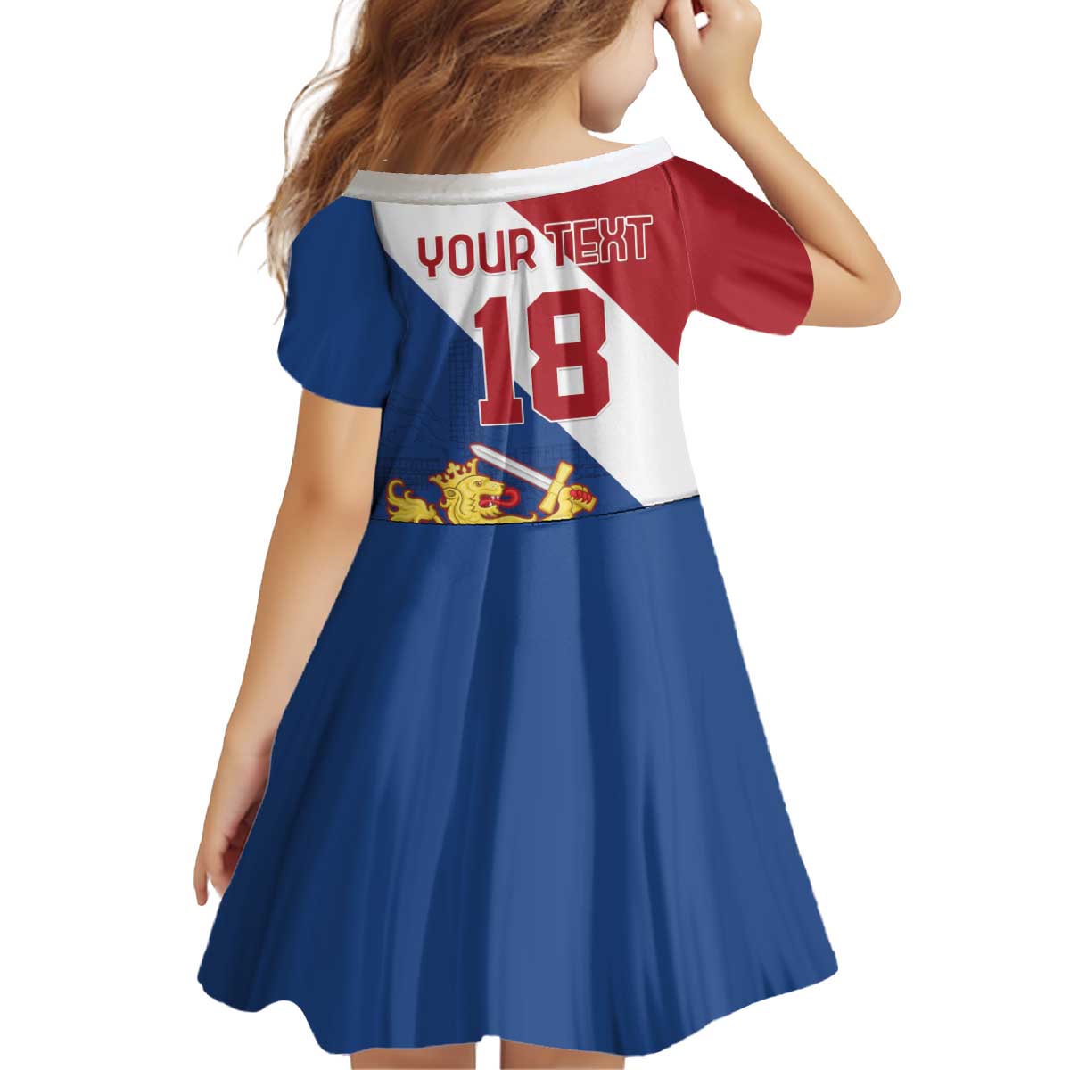 Custom Netherlands Football Kid Short Sleeve Dress Come On Holland