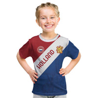 Custom Netherlands Football Kid T Shirt Come On Holland