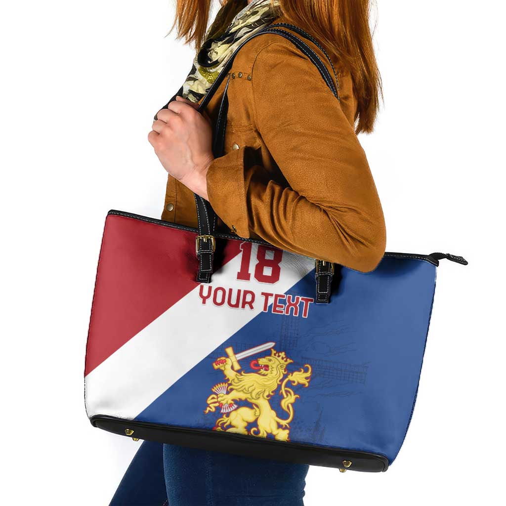 Custom Netherlands Football Leather Tote Bag Come On Holland