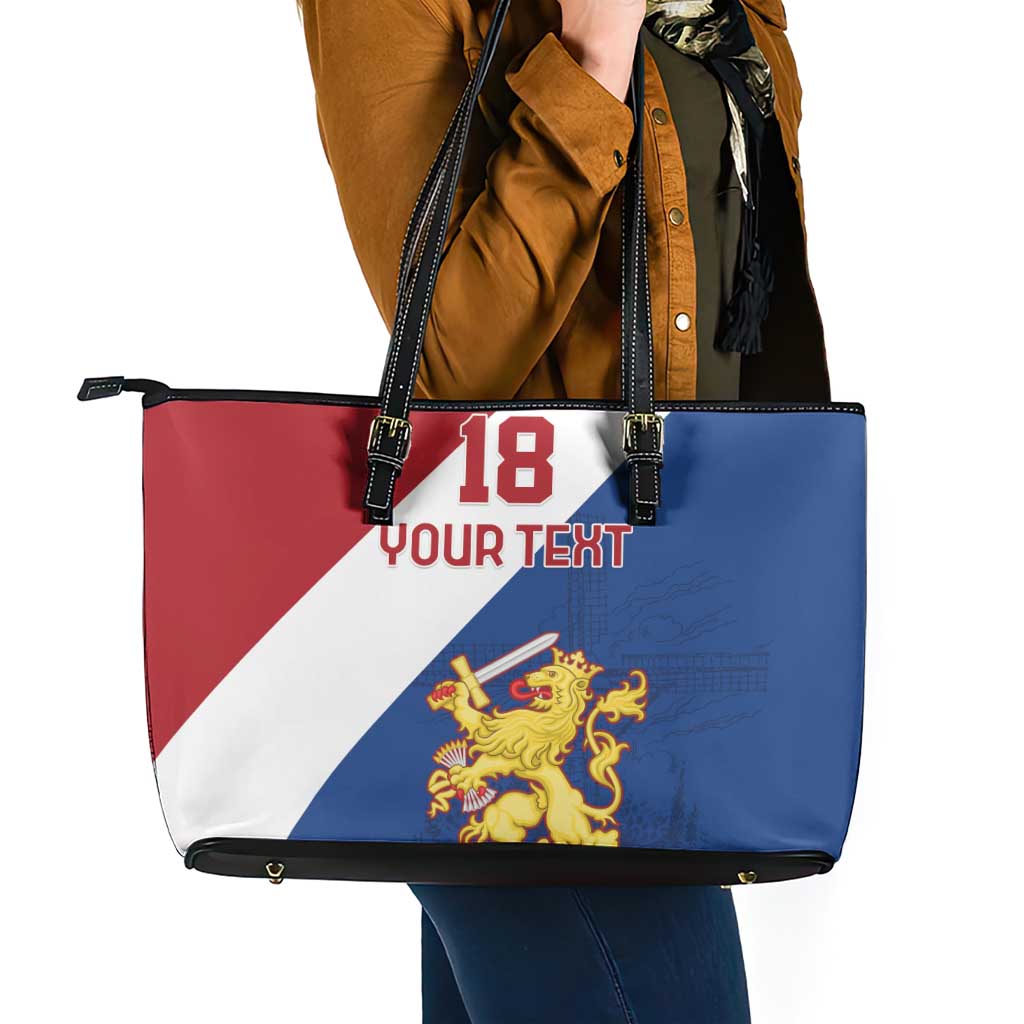 Custom Netherlands Football Leather Tote Bag Come On Holland