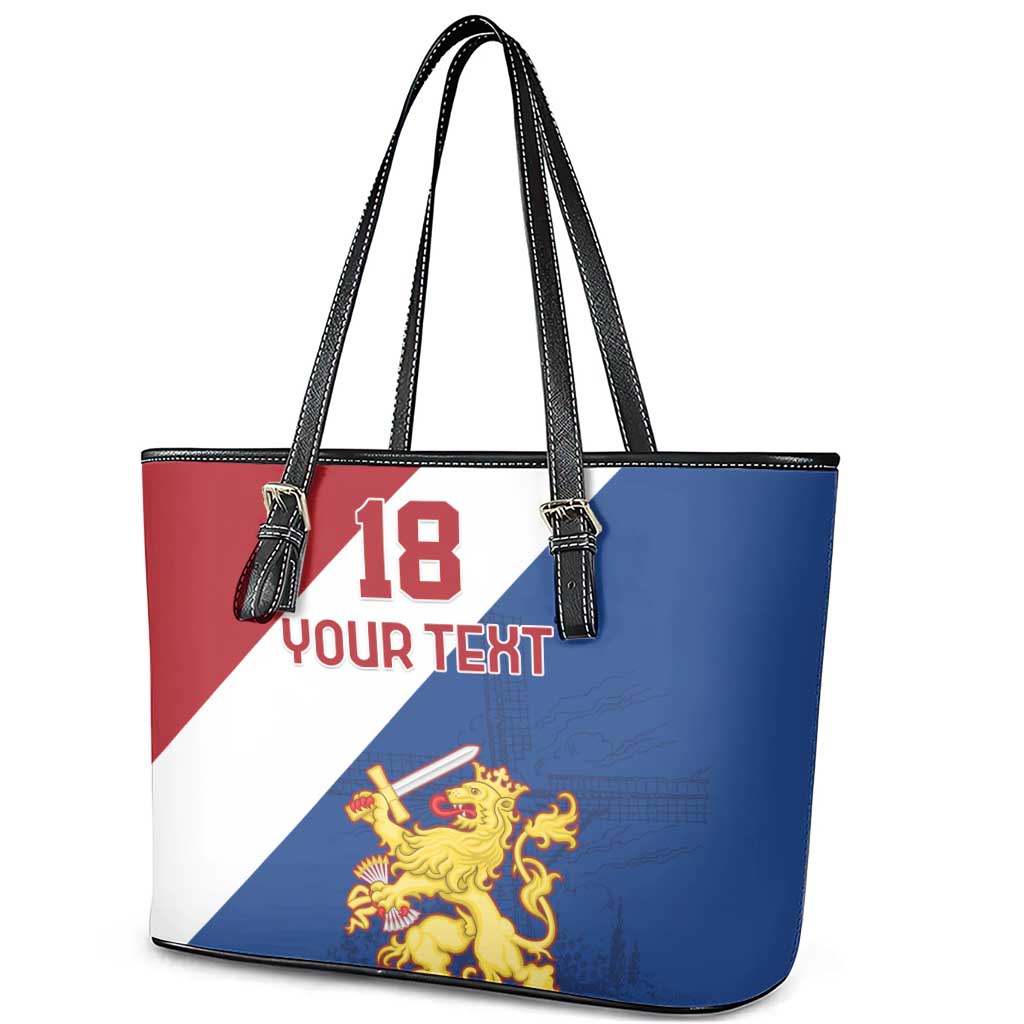 Custom Netherlands Football Leather Tote Bag Come On Holland