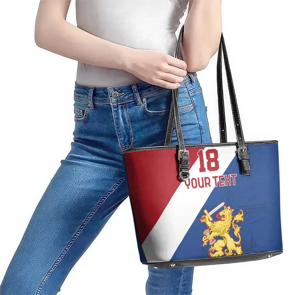Custom Netherlands Football Leather Tote Bag Come On Holland