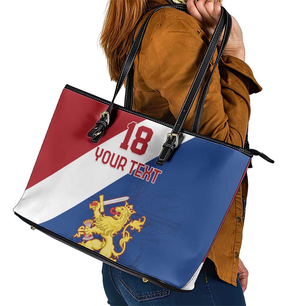 Custom Netherlands Football Leather Tote Bag Come On Holland