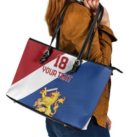 Custom Netherlands Football Leather Tote Bag Come On Holland