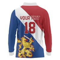 Custom Netherlands Football Long Sleeve Polo Shirt Come On Holland