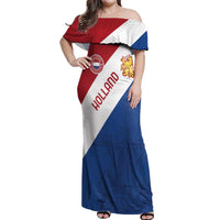 Custom Netherlands Football Off Shoulder Maxi Dress Come On Holland
