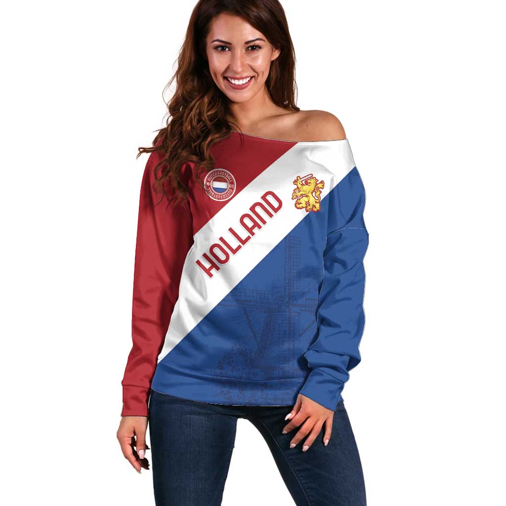 Custom Netherlands Football Off Shoulder Sweater Come On Holland