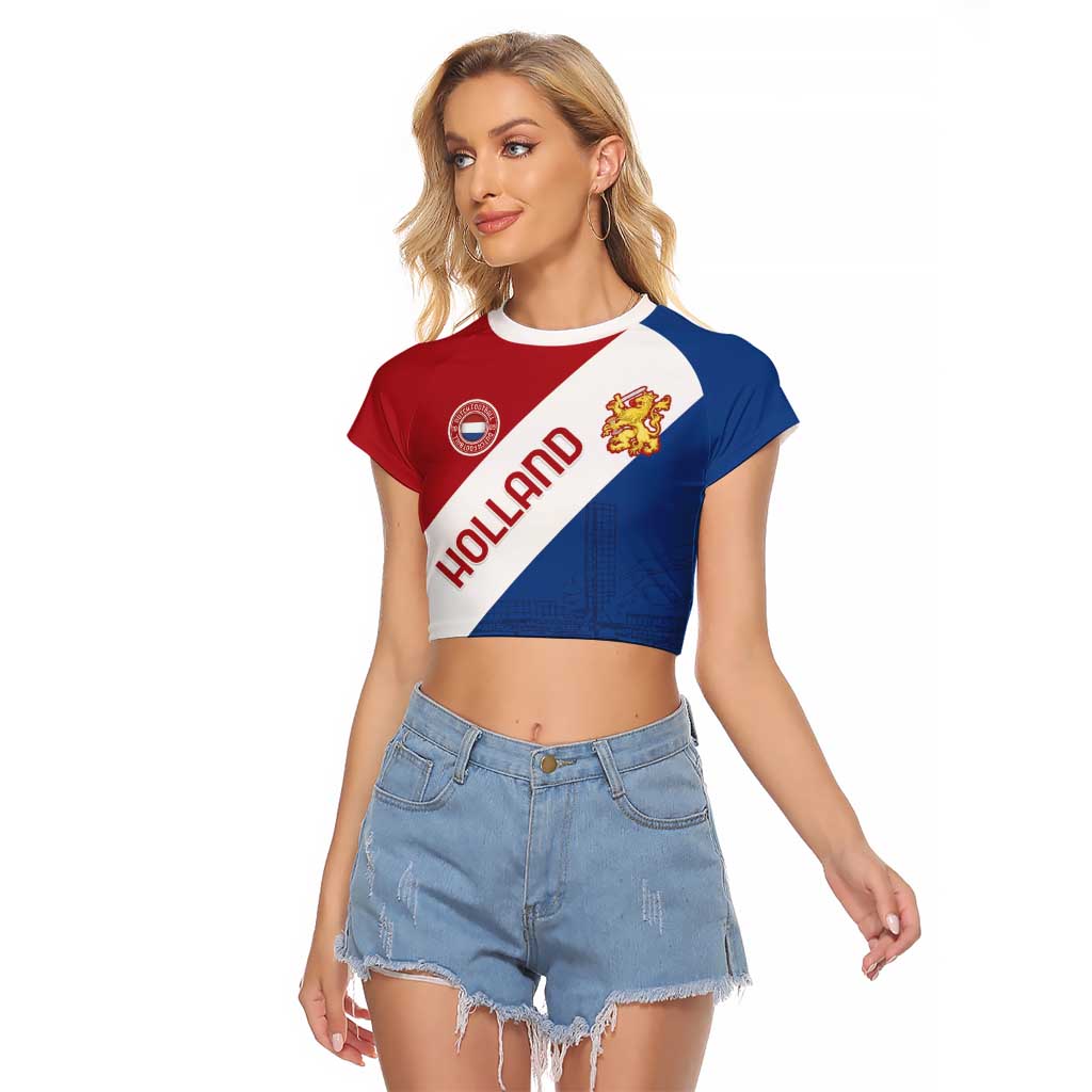 Custom Netherlands Football Raglan Cropped T Shirt Come On Holland
