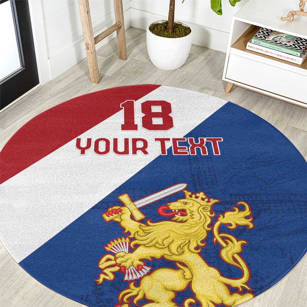 Custom Netherlands Football Round Carpet Come On Holland