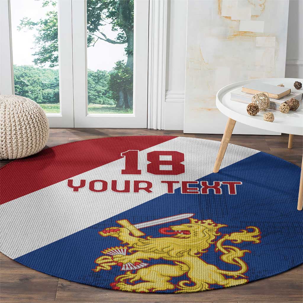 Custom Netherlands Football Round Carpet Come On Holland