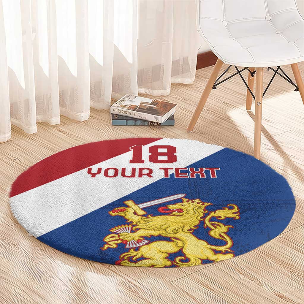 Custom Netherlands Football Round Carpet Come On Holland