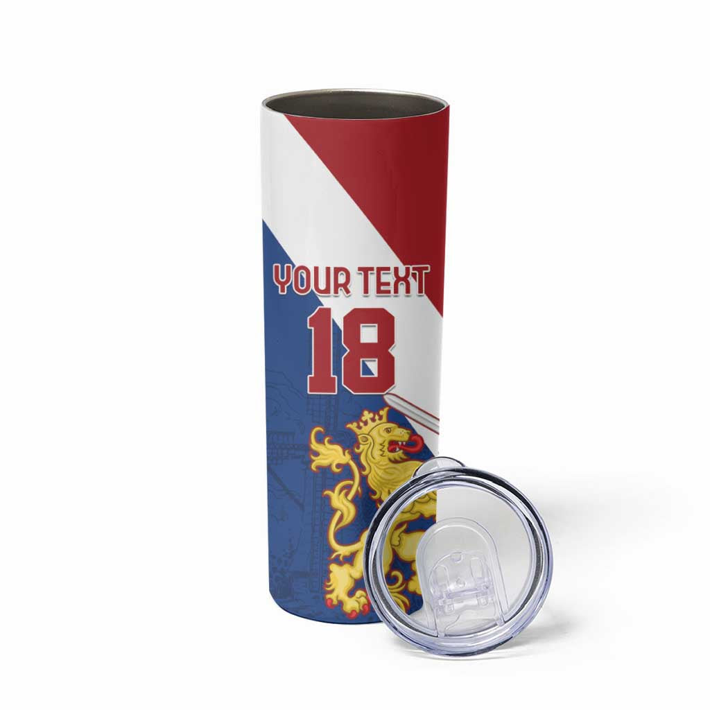 Custom Netherlands Football Skinny Tumbler Come On Holland