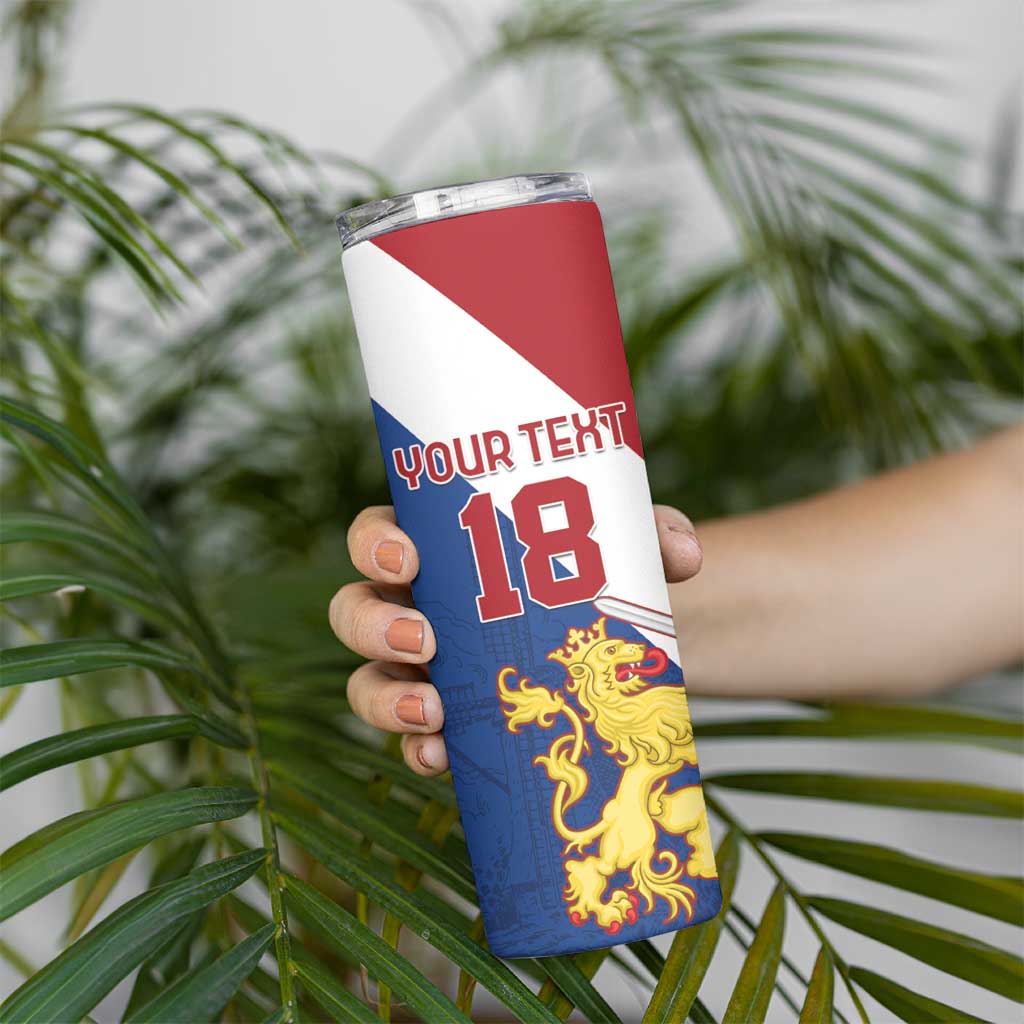 Custom Netherlands Football Skinny Tumbler Come On Holland
